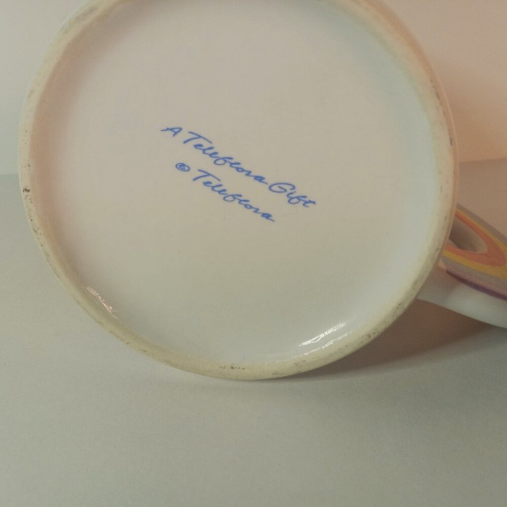 Teleflora Vintage Coffee Mug Rainbow Thinking of You Novelty Colorful - Picture 2 of 7